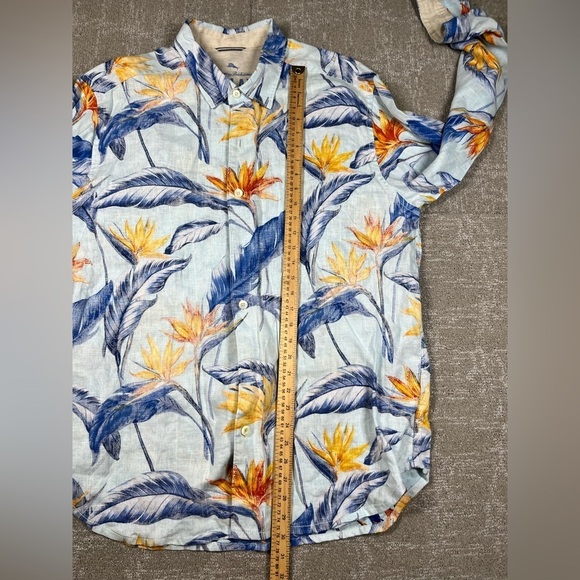 Tommy Bahama 100% Linen Button Down Floral Beachy Vacation Long Sleeve Mens XL - Picture 6 of 6